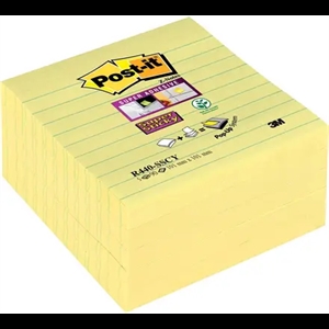 3M Post-it-muistiinpanot Super Sticky Z-Fold 101 x 101 mm vuorattu keltainen